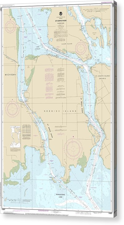 Nautical Chart-14887 St Marys River - Neebish Island  Acrylic Print