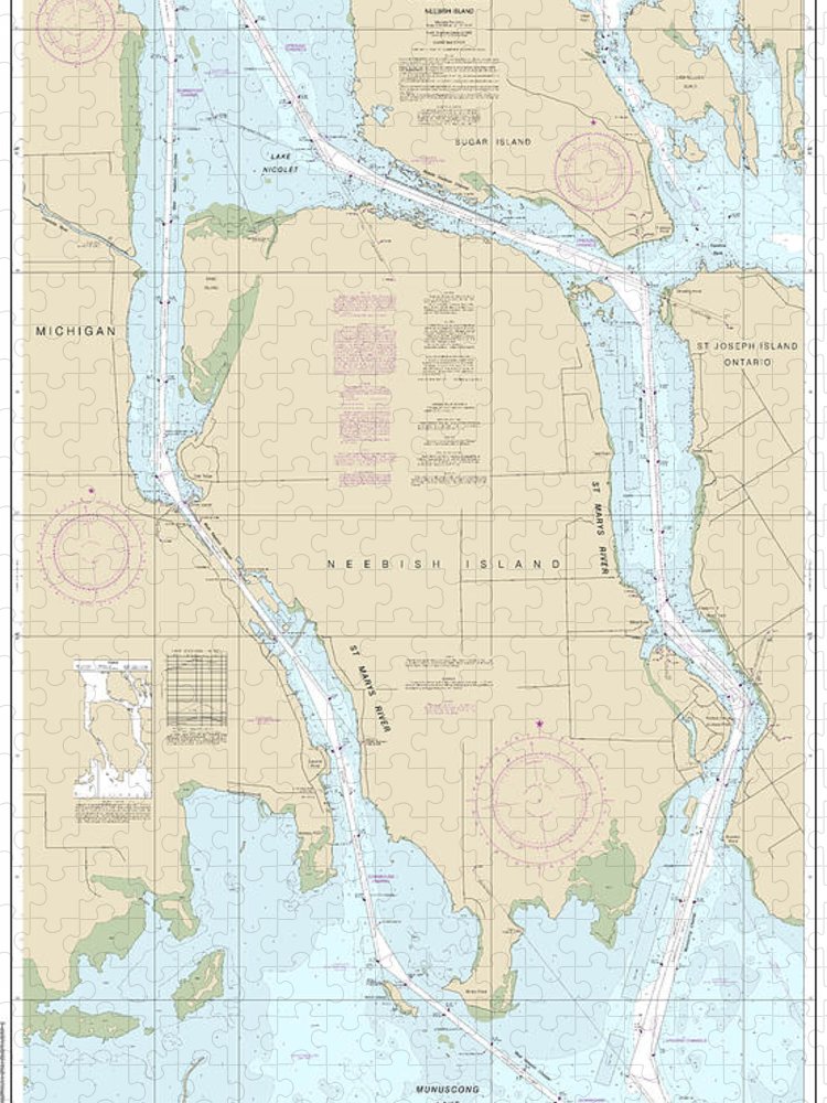Nautical Chart 14887 St Marys River Neebish Island Puzzle