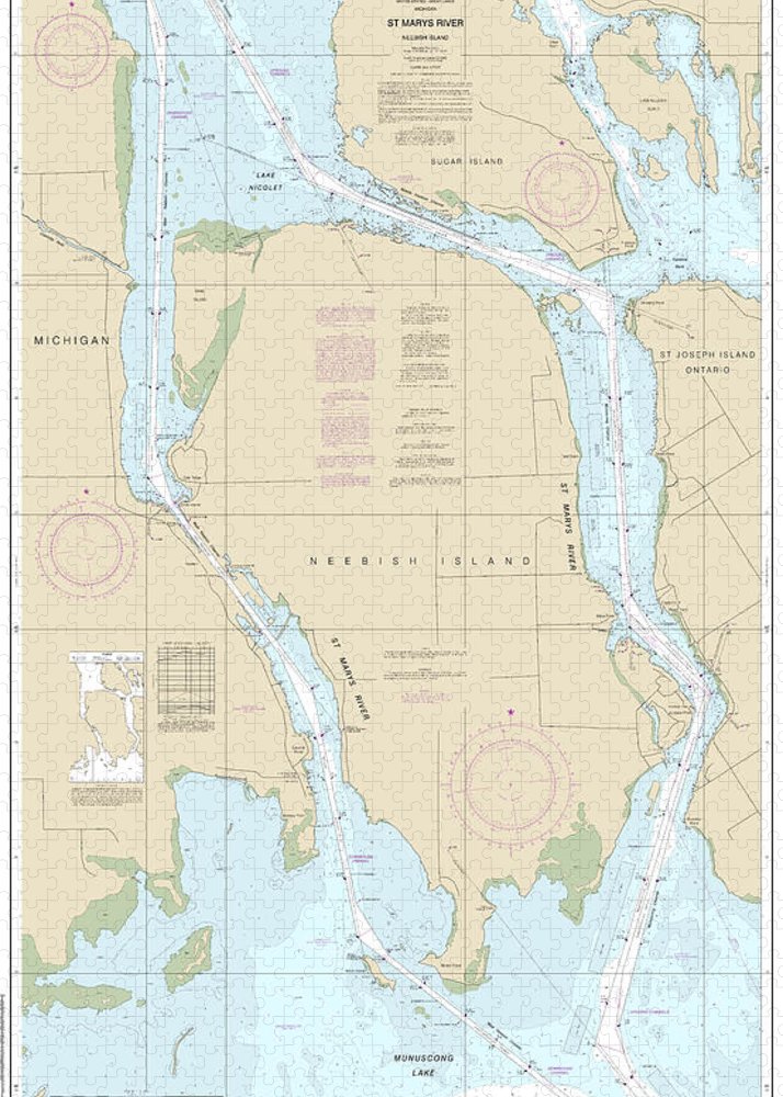 Nautical Chart-14887 St Marys River - Neebish Island - Puzzle