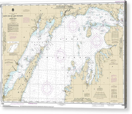 Nautical Chart-14902 North End-Lake Michigan, Including Green Bay  Acrylic Print