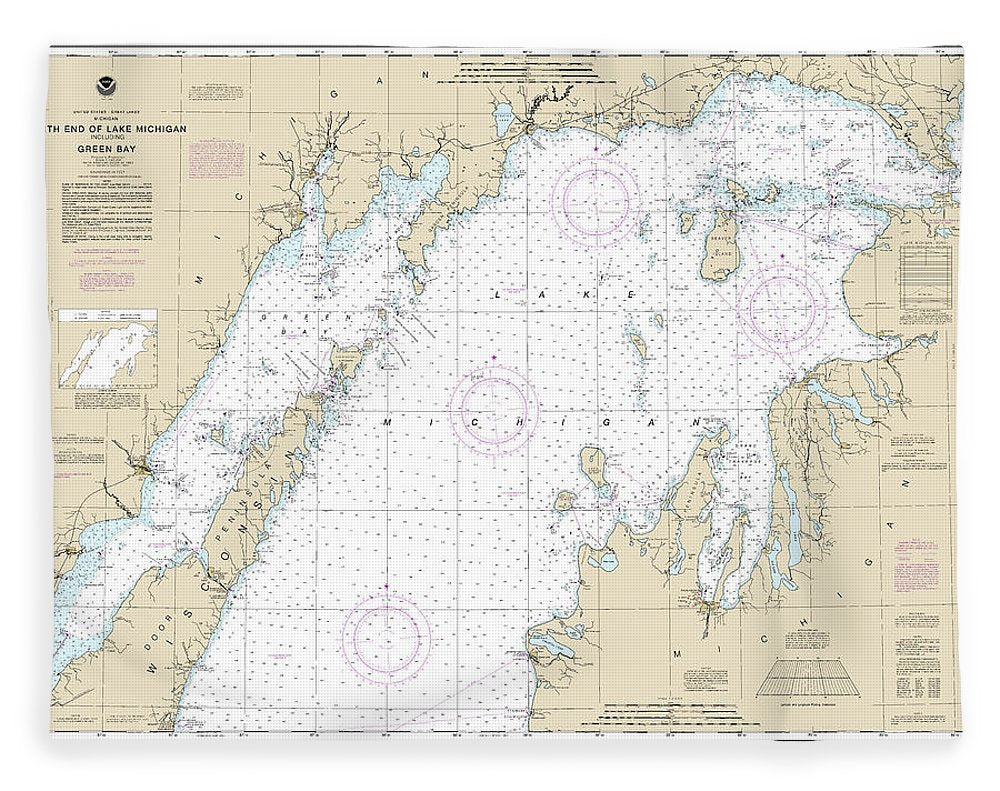 Nautical Chart-14902 North End-lake Michigan, Including Green Bay - Blanket