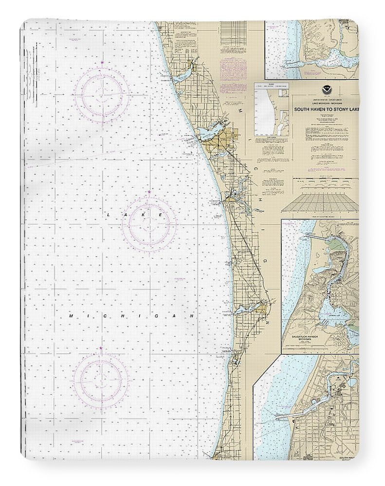 Nautical Chart-14906 South Haven-stony Lake, South Haven, Port Sheldon, Saugatuck Harbor - Blanket
