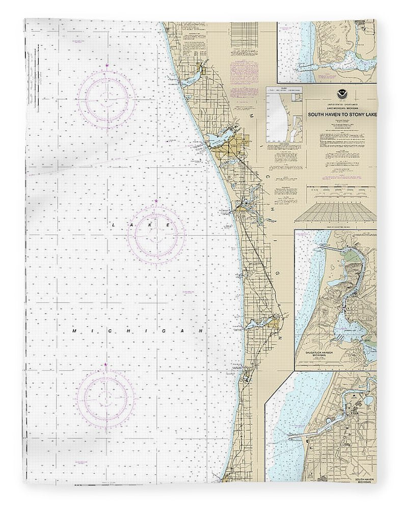 Nautical Chart-14906 South Haven-stony Lake, South Haven, Port Sheldon, Saugatuck Harbor - Blanket