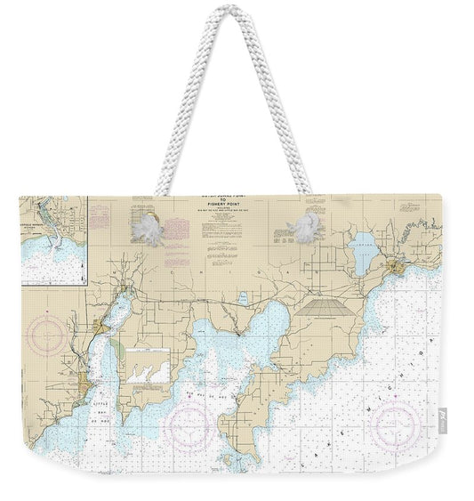Nautical Chart-14908 Dutch Johns Point-fishery Point, Including Big Bay De Noc-little Bay De Noc, Manistique - Weekender Tote Bag
