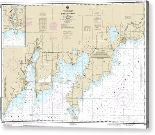 Nautical Chart-14908 Dutch Johns Point-Fishery Point, Including Big Bay De Noc-Little Bay De Noc, Manistique  Acrylic Print