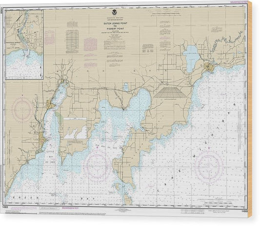 Nautical Chart-14908 Dutch Johns Point-Fishery Point, Including Big Bay De Noc-Little Bay De Noc, Manistique Wood Print