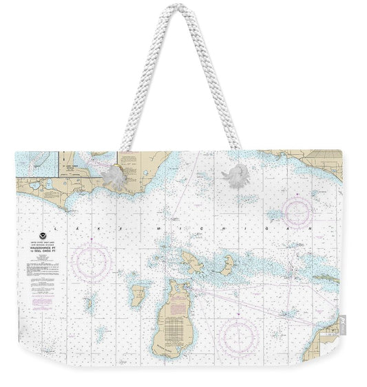 Nautical Chart-14911 Waugoshance Point-seul Choix Point, Including Beaver Island Group, Port Inland, Beaver Harbor - Weekender Tote Bag