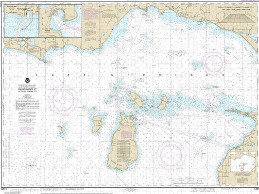 Nautical Chart 14911 Waugoshance Point Seul Choix Point, Including Beaver Island Group, Port Inland, Beaver Harbor Puzzle