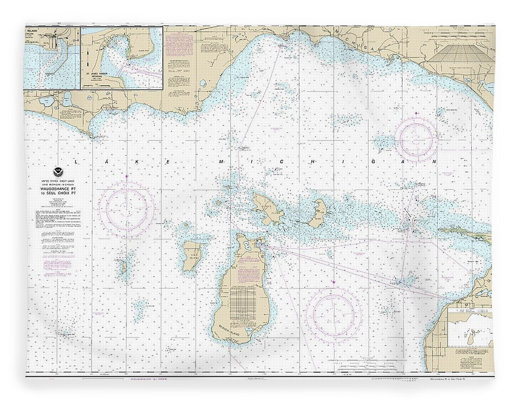 Nautical Chart-14911 Waugoshance Point-seul Choix Point, Including Beaver Island Group, Port Inland, Beaver Harbor - Blanket