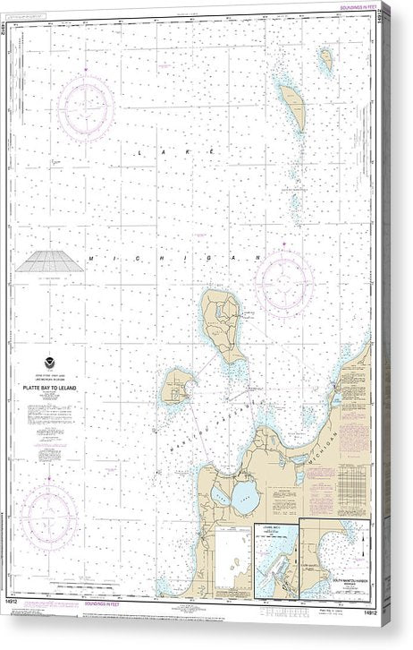 Nautical Chart-14912 Platte Bay-Leland, Leland, South Manitou Harbor  Acrylic Print