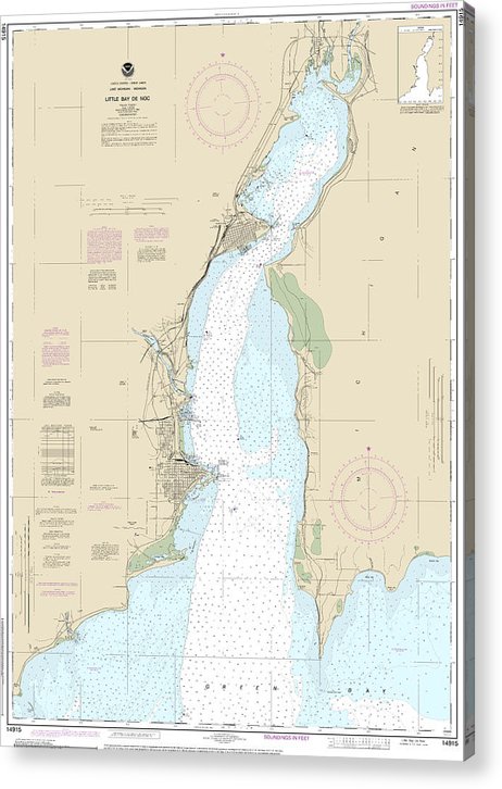 Nautical Chart-14915 Little Bay De Noc  Acrylic Print