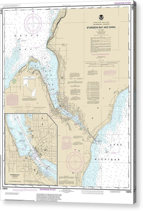 Nautical Chart-14919 Sturgeon Bay-Canal, Sturgeon Bay  Acrylic Print