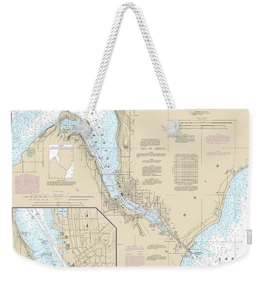 Nautical Chart-14919 Sturgeon Bay-canal, Sturgeon Bay - Weekender Tote Bag