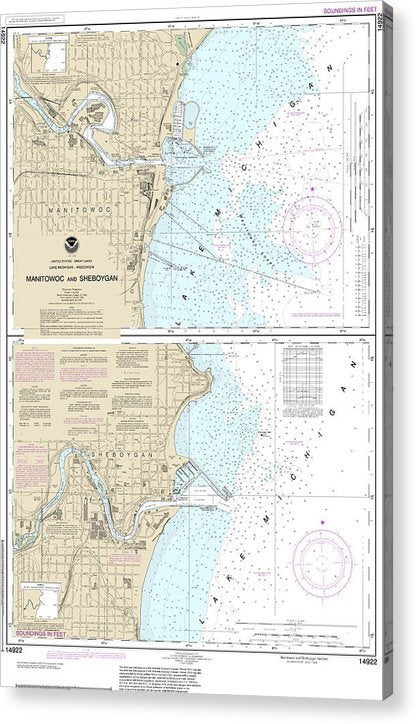 Nautical Chart-14922 Manitowoc-Sheboygan  Acrylic Print