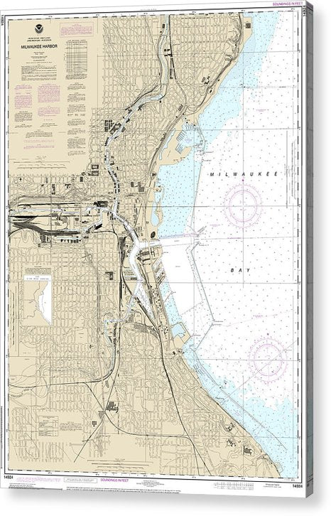 Nautical Chart-14924 Milwaukee Harbor  Acrylic Print