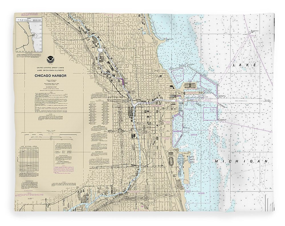Nautical Chart-14928 Chicago Harbor - Blanket