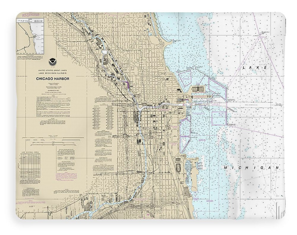 Nautical Chart-14928 Chicago Harbor - Blanket