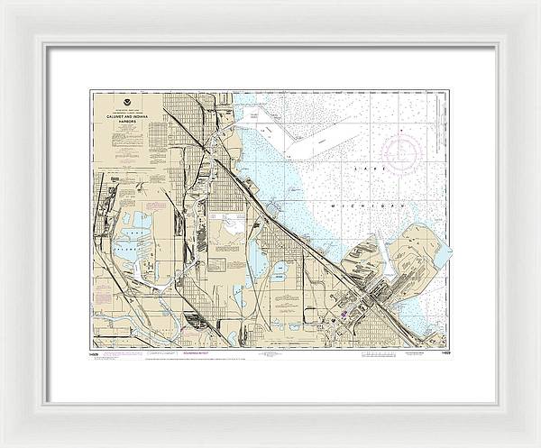 Nautical Chart-14929 Calumet, Indiana-buffington Harbors,-lake Calumet - Framed Print