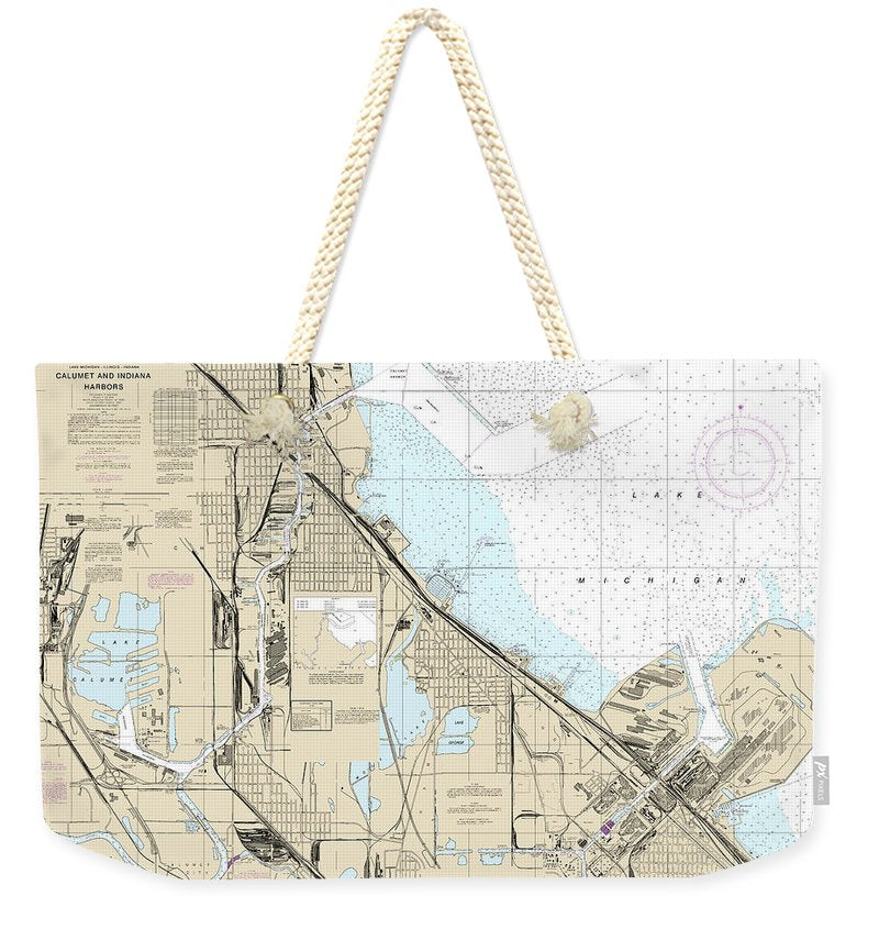 Nautical Chart-14929 Calumet, Indiana-buffington Harbors,-lake Calumet - Weekender Tote Bag