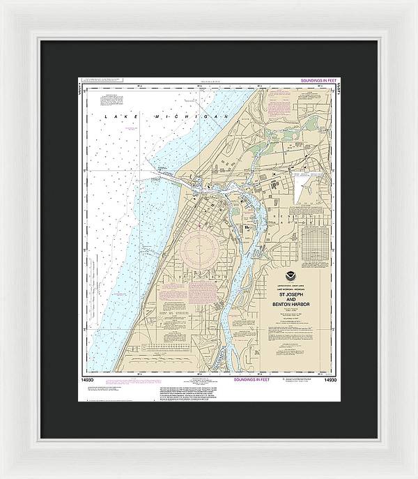 Nautical Chart-14930 St Joseph-benton Harbor - Framed Print