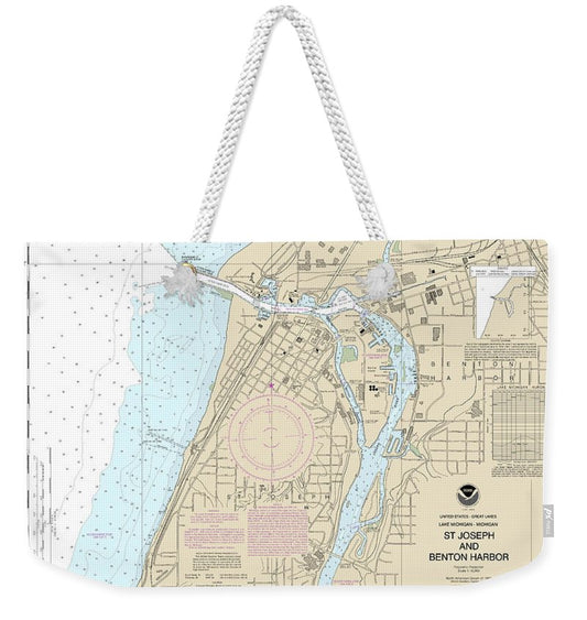Nautical Chart-14930 St Joseph-benton Harbor - Weekender Tote Bag