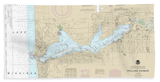 Nautical Chart-14932 Holland Harbor - Beach Towel