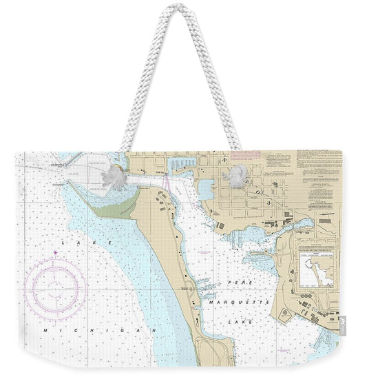 Nautical Chart-14937 Ludington Harbor - Weekender Tote Bag