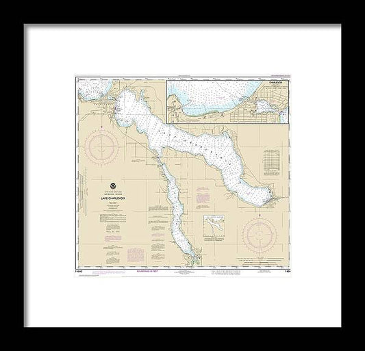 Nautical Chart-14942 Lake Charlevoix, Charlevoix, South Point-round Lake - Framed Print