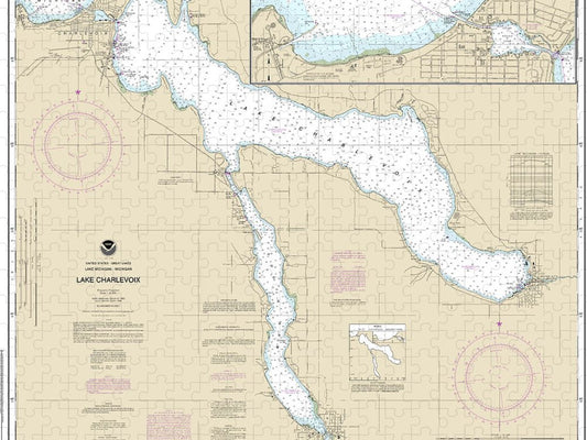 Nautical Chart 14942 Lake Charlevoix, Charlevoix, South Point Round Lake Puzzle