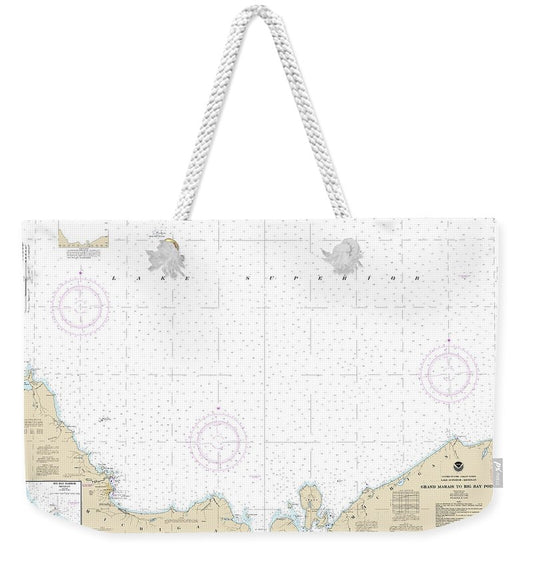 Nautical Chart-14963 Grand Marais-big Bay Point, Big Bay Harbor - Weekender Tote Bag
