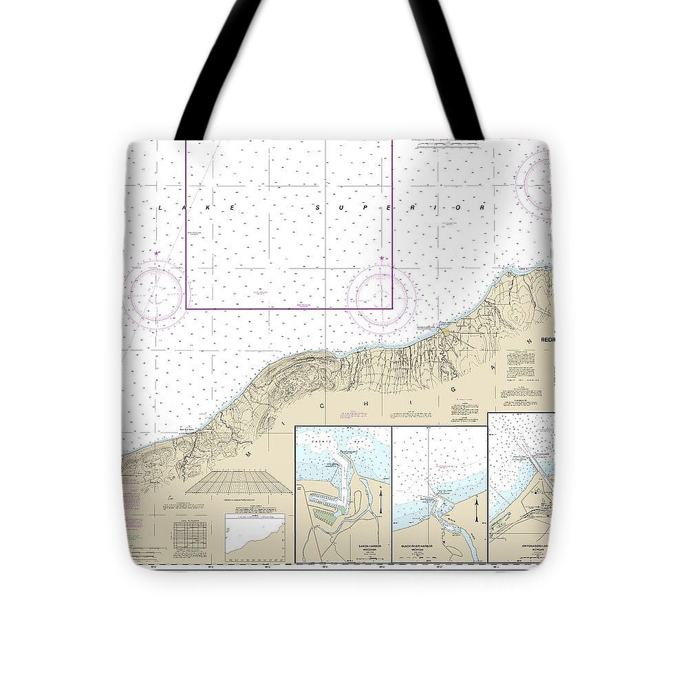 Nautical Chart-14965 Redridge-saxon Harbor, Ontonagon Harbor, Black River Harbor, Saxon Harbor - Tote Bag