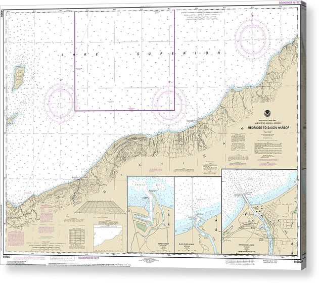 Nautical Chart-14965 Redridge-Saxon Harbor, Ontonagon Harbor, Black River Harbor, Saxon Harbor  Acrylic Print