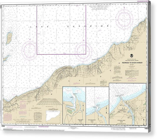 Nautical Chart-14965 Redridge-Saxon Harbor, Ontonagon Harbor, Black River Harbor, Saxon Harbor  Acrylic Print