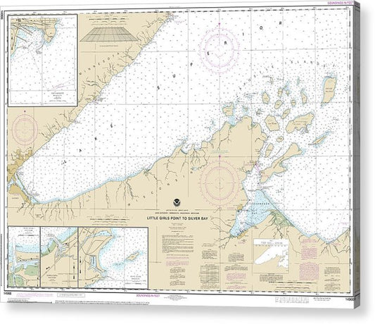 Nautical Chart-14966 Little Girls Point-Silver Bay, Including Duluth-Apostle Islands, Cornucopia Harbor, Port Wing Harbor, Knife River Harbor, Two Harbors  Acrylic Print