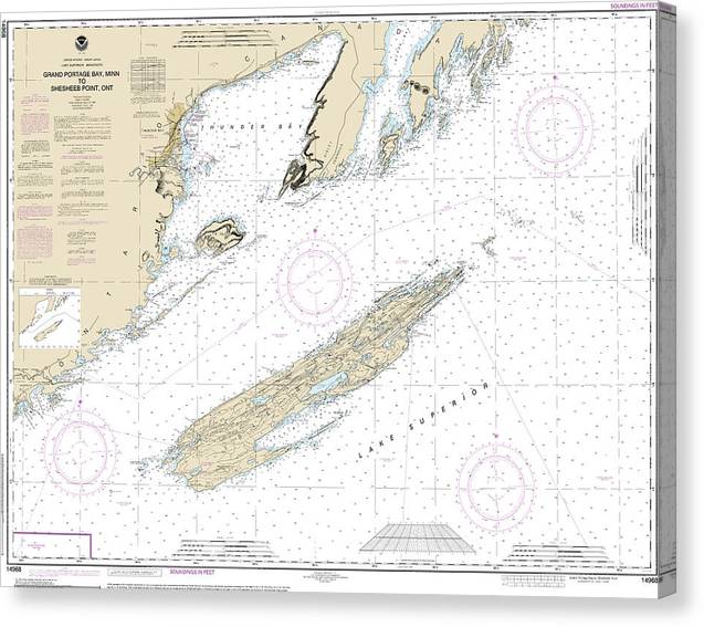 Nautical Chart-14968 Grand Portage Bay, Minn-Shesbeeb Point, Ont Canvas Print