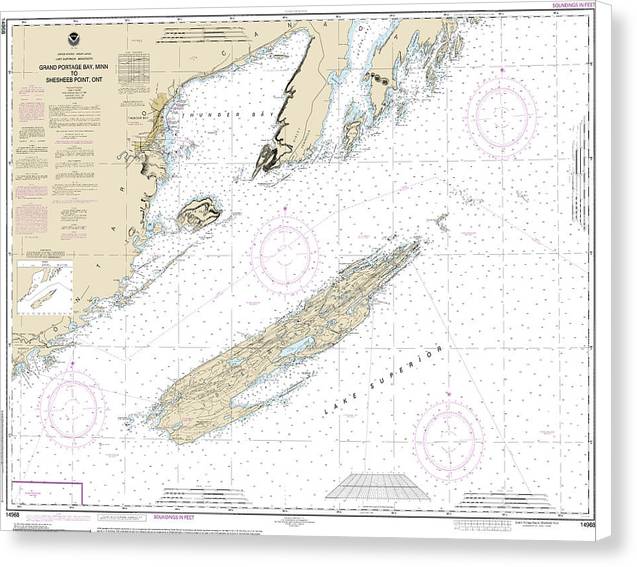 Nautical Chart-14968 Grand Portage Bay, Minn-shesbeeb Point, Ont - Canvas Print