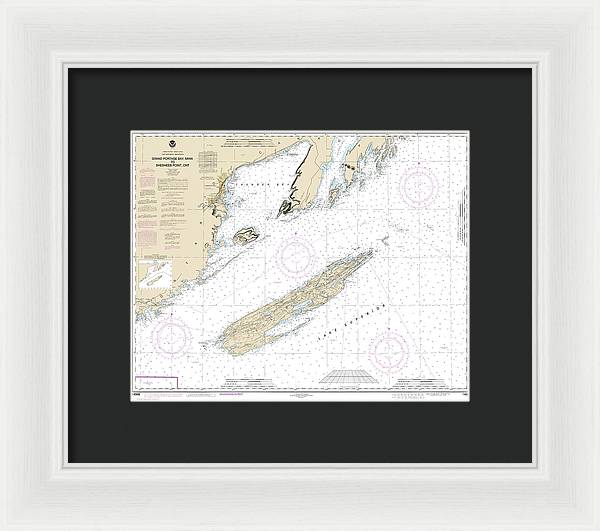 Nautical Chart-14968 Grand Portage Bay, Minn-shesbeeb Point, Ont - Framed Print