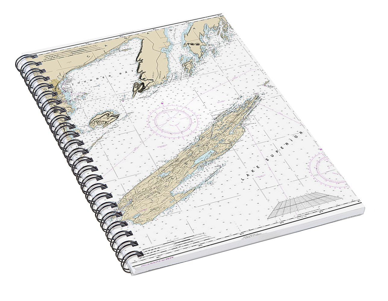 Nautical Chart-14968 Grand Portage Bay, Minn-shesbeeb Point, Ont - Spiral Notebook