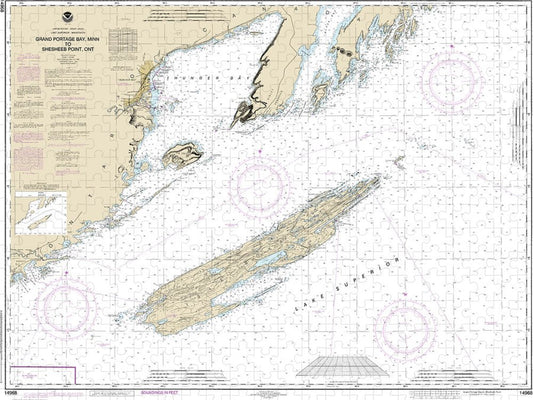 Nautical Chart 14968 Grand Portage Bay, Minn Shesbeeb Point, Ont Puzzle