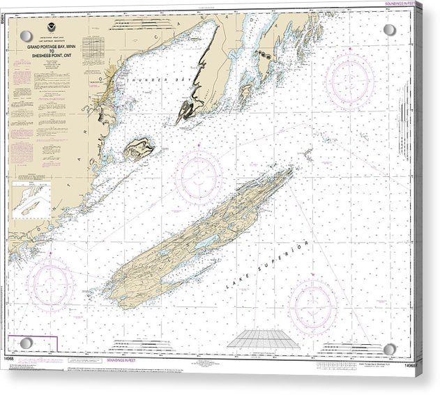 Nautical Chart-14968 Grand Portage Bay, Minn-shesbeeb Point, Ont - Acrylic Print