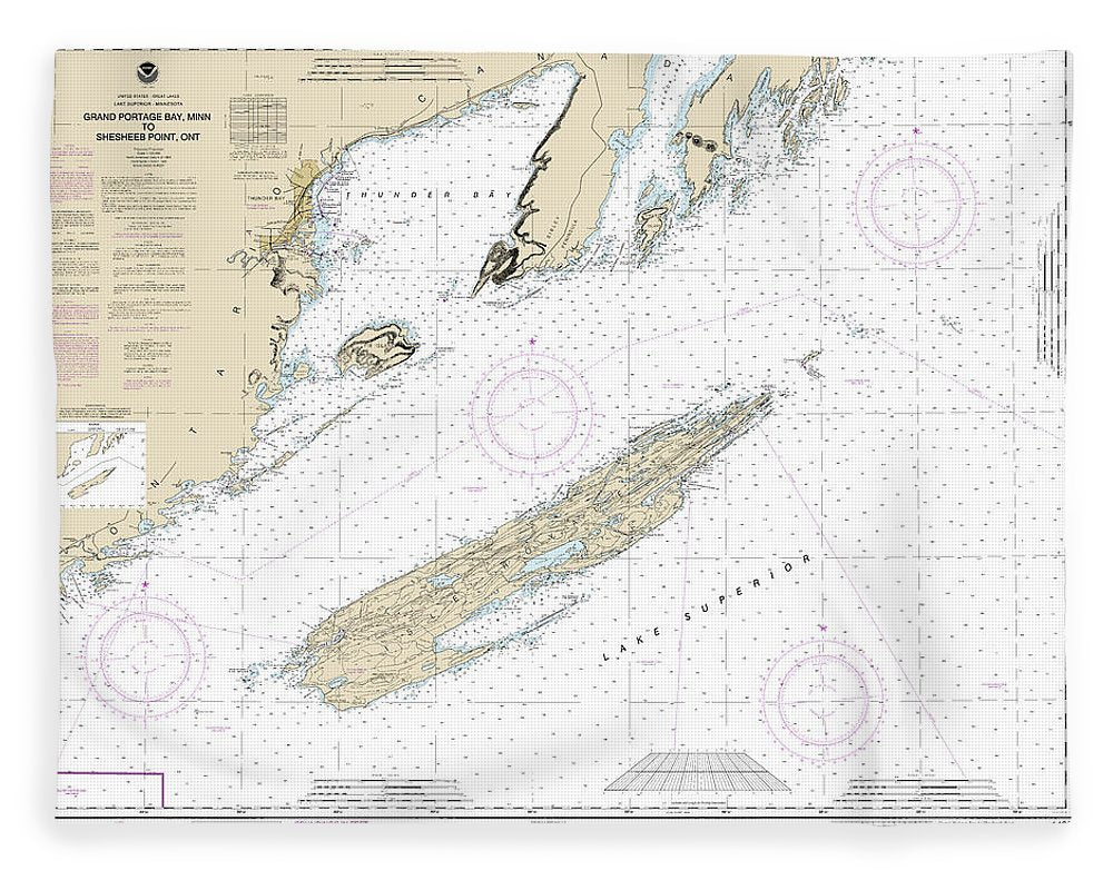 Nautical Chart-14968 Grand Portage Bay, Minn-shesbeeb Point, Ont - Blanket