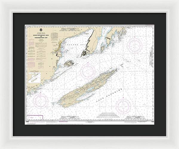 Nautical Chart-14968 Grand Portage Bay, Minn-shesbeeb Point, Ont - Framed Print