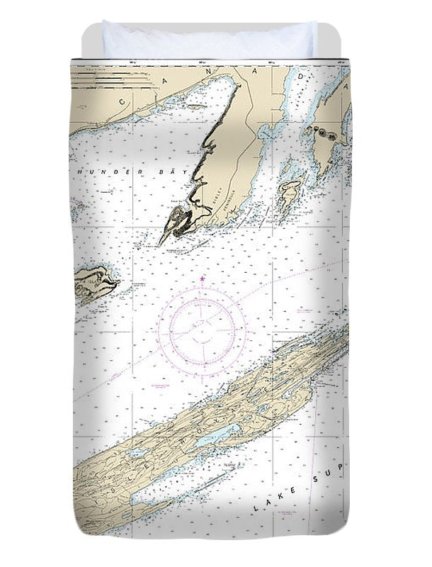 Nautical Chart-14968 Grand Portage Bay, Minn-shesbeeb Point, Ont - Duvet Cover