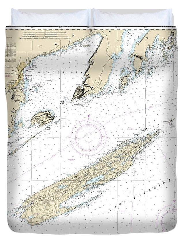 Nautical Chart-14968 Grand Portage Bay, Minn-shesbeeb Point, Ont - Duvet Cover