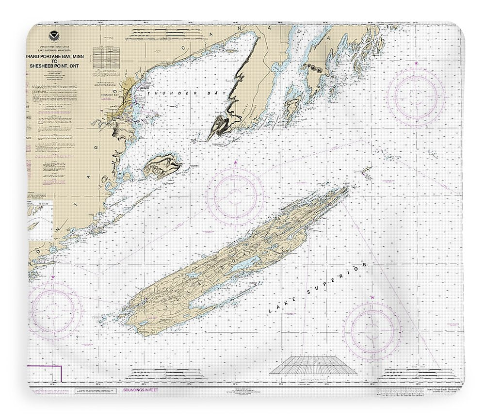 Nautical Chart-14968 Grand Portage Bay, Minn-shesbeeb Point, Ont - Blanket