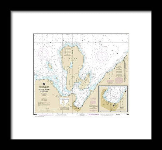 A beuatiful Framed Print of the Nautical Chart-14969 Munising Harbor-Approaches, Munising Harbor by SeaKoast