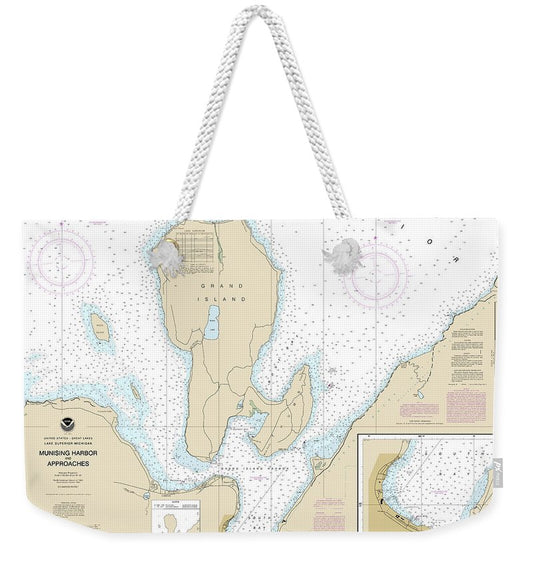Nautical Chart-14969 Munising Harbor-approaches, Munising Harbor - Weekender Tote Bag