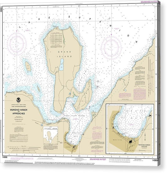 Nautical Chart-14969 Munising Harbor-Approaches, Munising Harbor  Acrylic Print