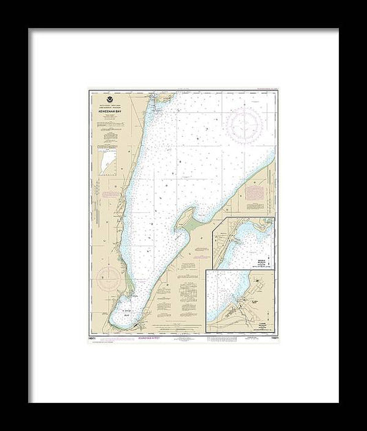 Nautical Chart-14971 Keweenaw Bay, Lanse-baraga Harbors - Framed Print