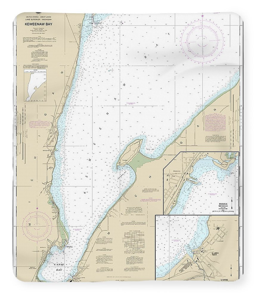 Nautical Chart-14971 Keweenaw Bay, Lanse-baraga Harbors - Blanket